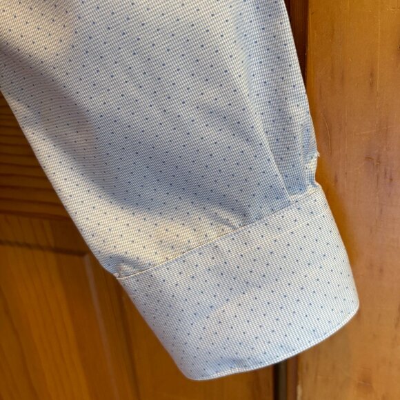 Kenneth Cole Awearness Blue Non-Iron Slim Fit Long Sleeve Button-Up Dress Shirt - Picture 7 of 15